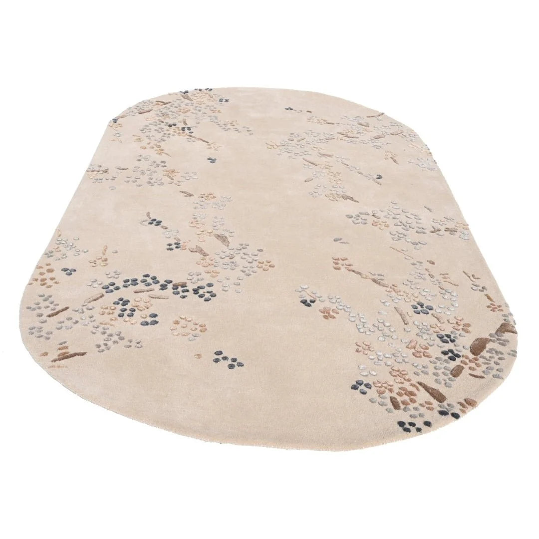 Floral Oval Irregular Hand Tufted Carpet & Rug