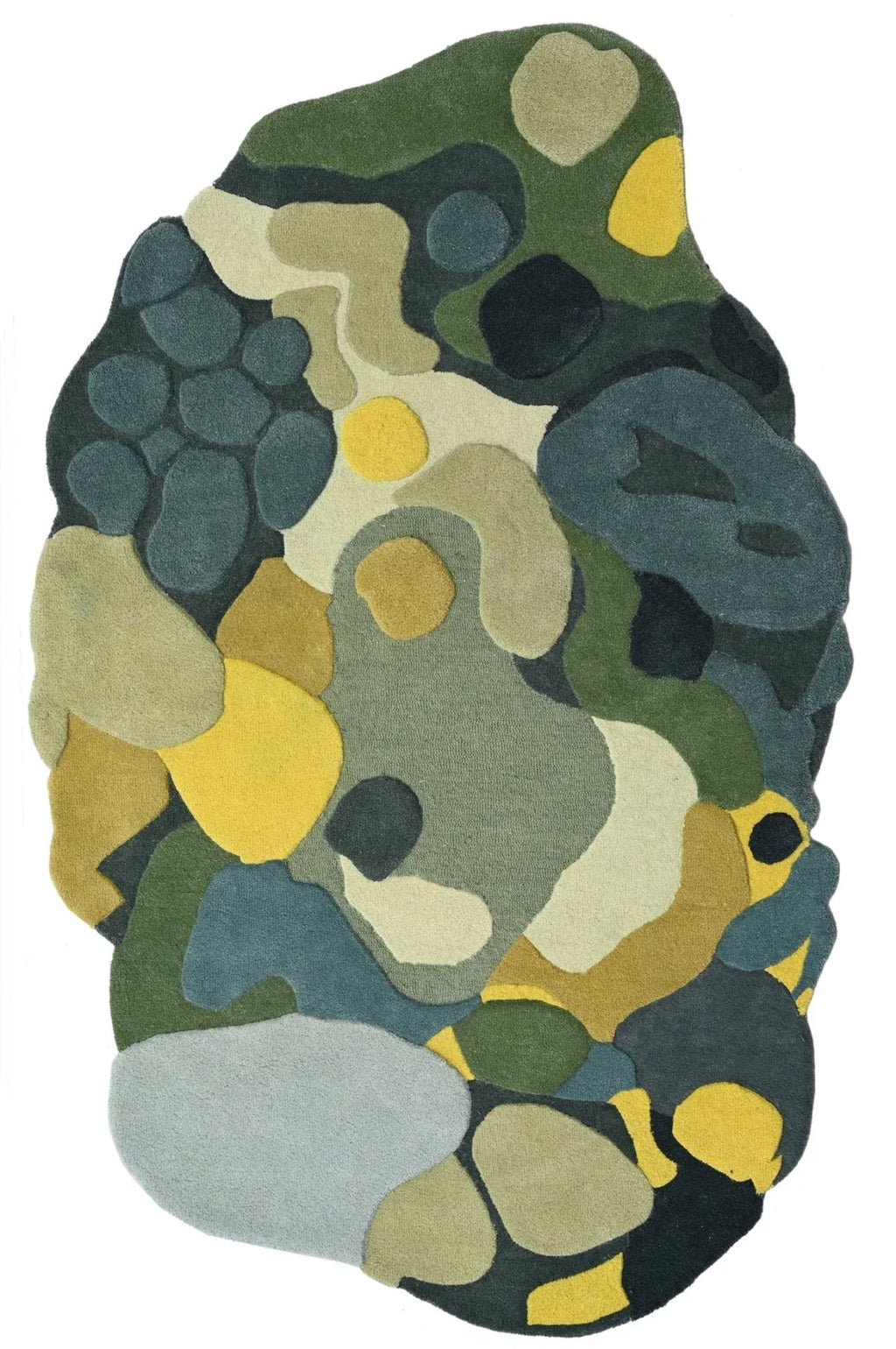 Forest Moss Irregular Hand Tufted Carpet & Rug