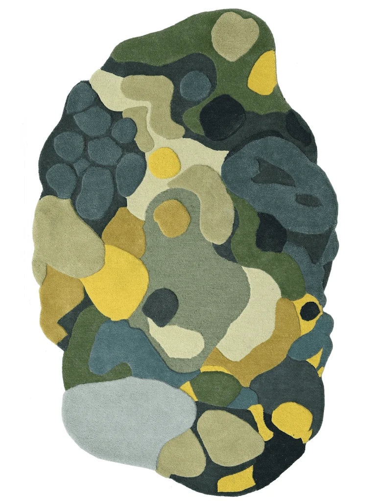 Forest Moss Irregular Hand Tufted Carpet & Rug