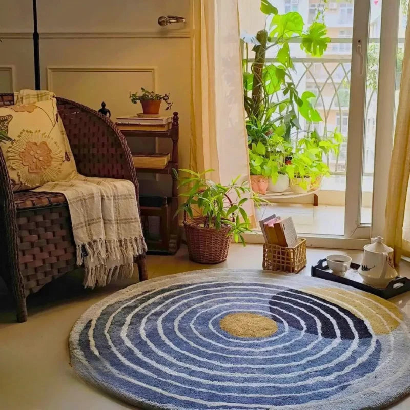 Helios Round Irregular Hand Tufted Carpet & Rug