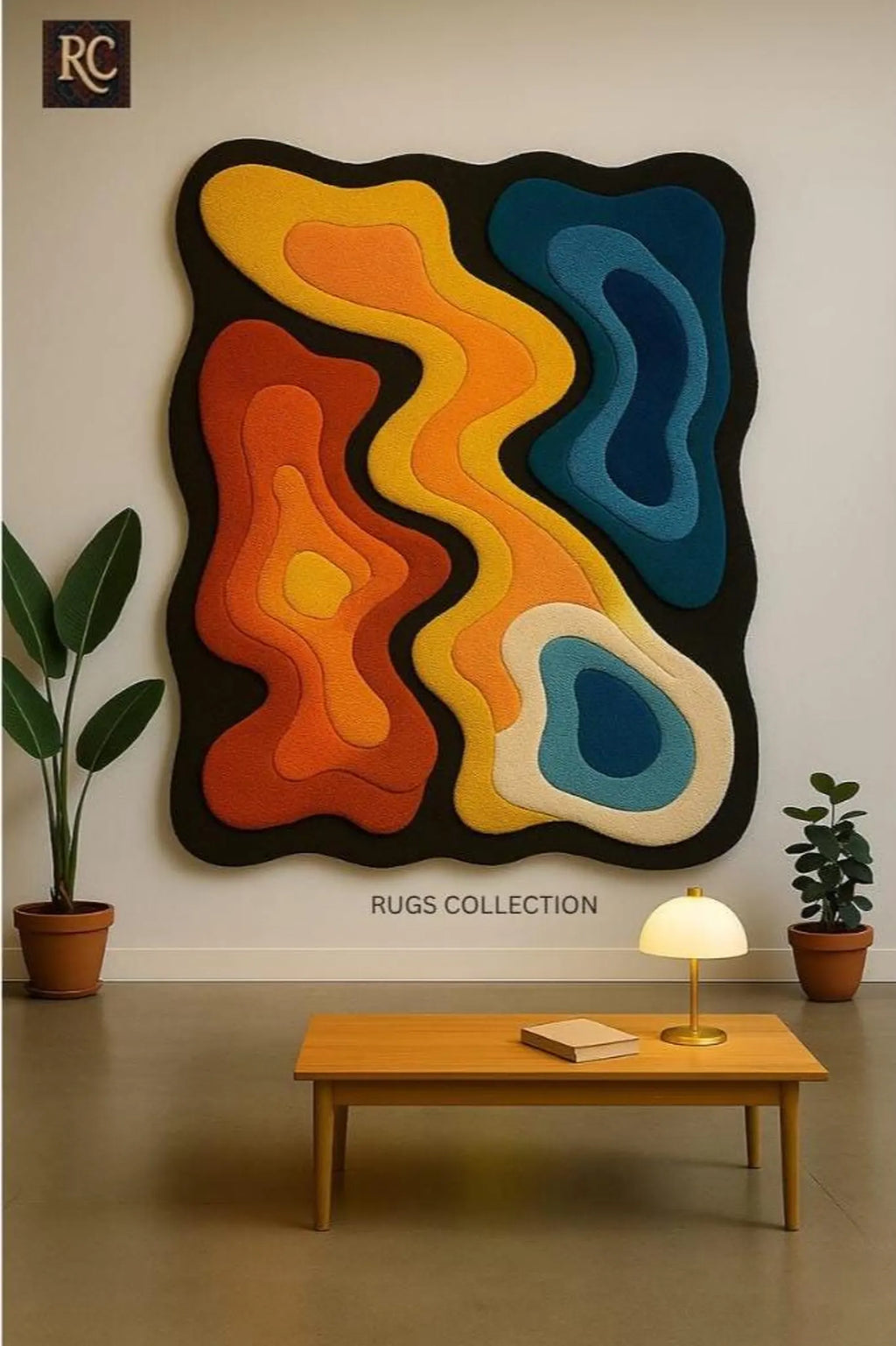 Modern 3D Colorful Hand Tufted Rug, Funky Orange Kitchen Carpet