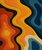 Modern 3D Colorful Hand Tufted Rug, Funky Orange Kitchen Carpet