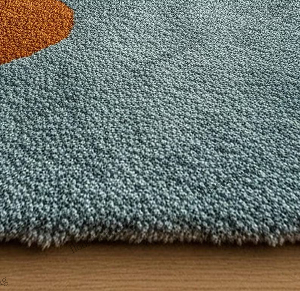 Colorful Abstract Hand Tufted Rug, Mid Century Modern Wool Area Rugs for Living Room