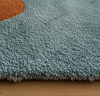 Colorful Abstract Hand Tufted Rug, Mid Century Modern Wool Area Rugs for Living Room