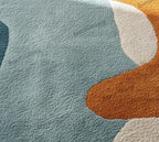 Colorful Abstract Hand Tufted Rug, Mid Century Modern Wool Area Rugs for Living Room