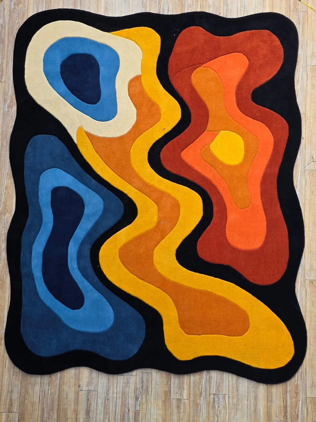 Modern 3D Colorful Hand Tufted Rug, Funky Orange Kitchen Carpet