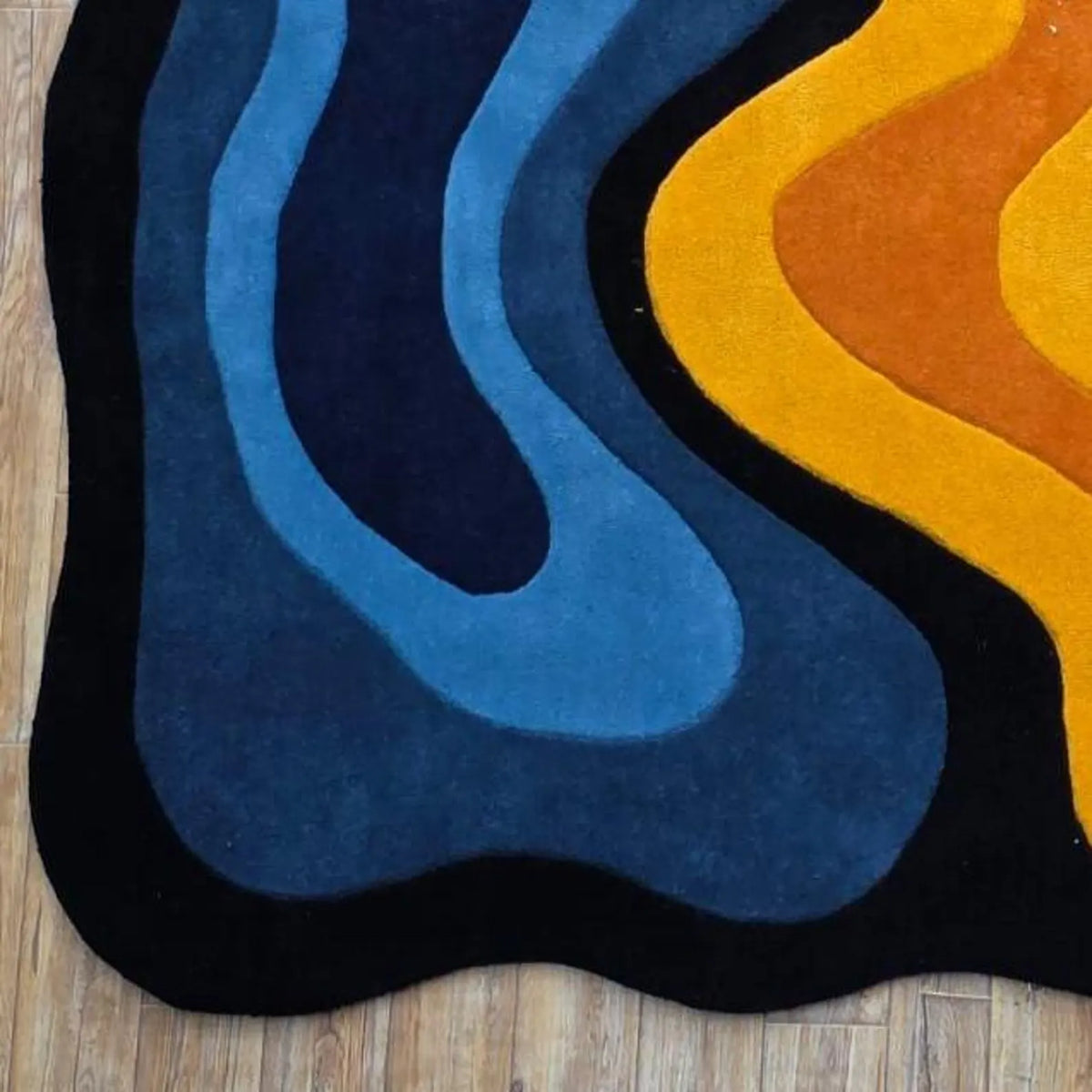 Modern 3D Colorful Hand Tufted Rug, Funky Orange Kitchen Carpet