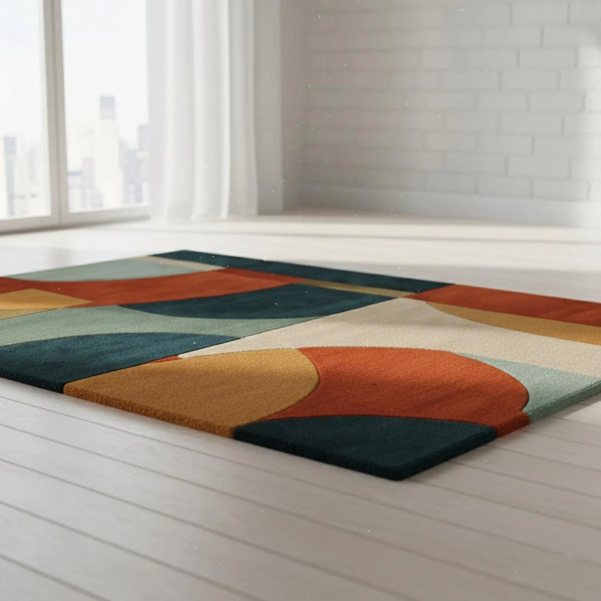 Retro 70s Abstract Area Rug | Groovy Art Rugs & Carpets