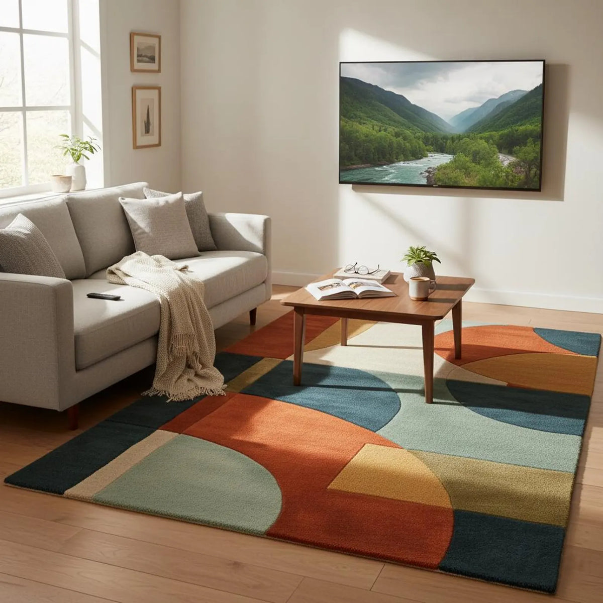 Retro 70s Abstract Area Rug | Groovy Art Rugs & Carpets