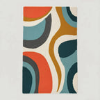 Hand Tufted Area Rug: Mid Century Modern Wavy Abstract Teppich Carpets