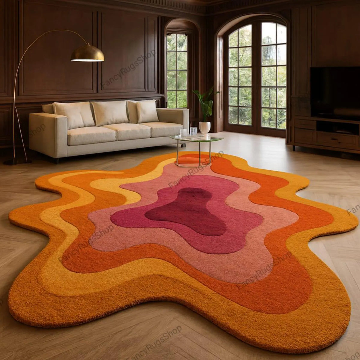 Hand Tufted Retro Wavy layered pattern Carpet & Rugs