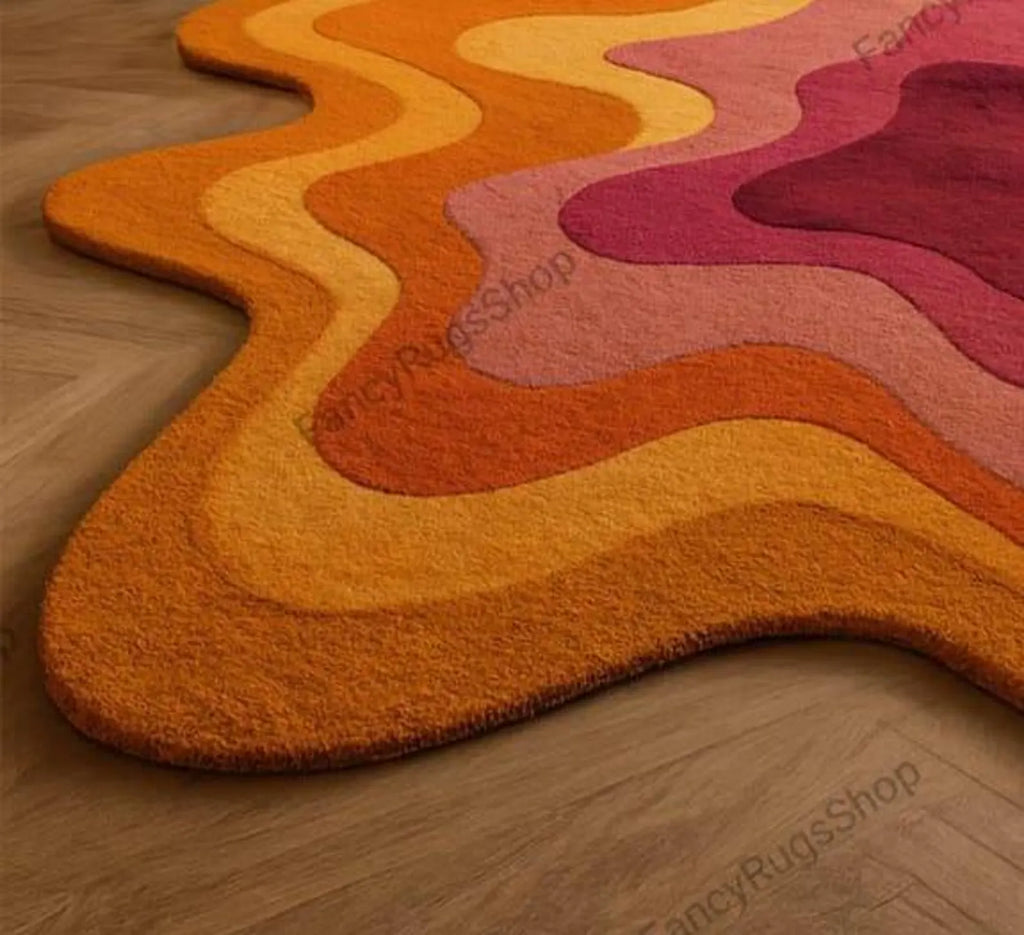 Hand Tufted Retro Wavy layered pattern Carpet & Rugs