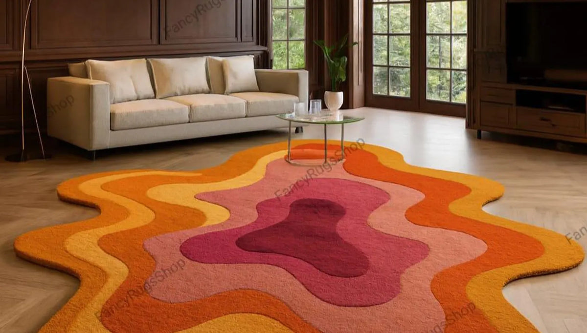 Hand Tufted Retro Wavy layered pattern Carpet & Rugs