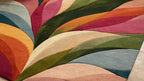 Hand-Tufted Abstract Wool Rug, Colorful Modern Living Room Carpet
