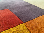 Mid Century Modern Geometric Rug, Hand Tufted Colorful Block Area Carpet