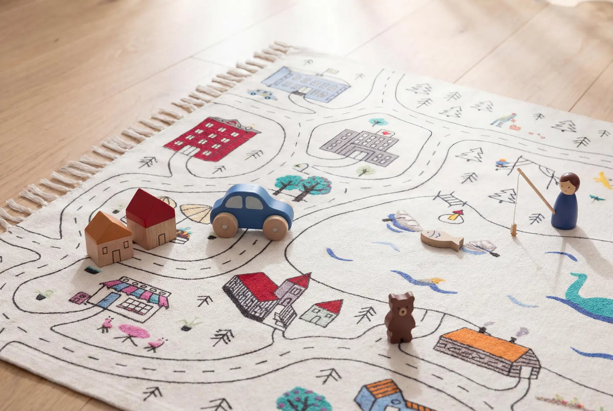 Kids Rug: Road Map Carpet for Playroom