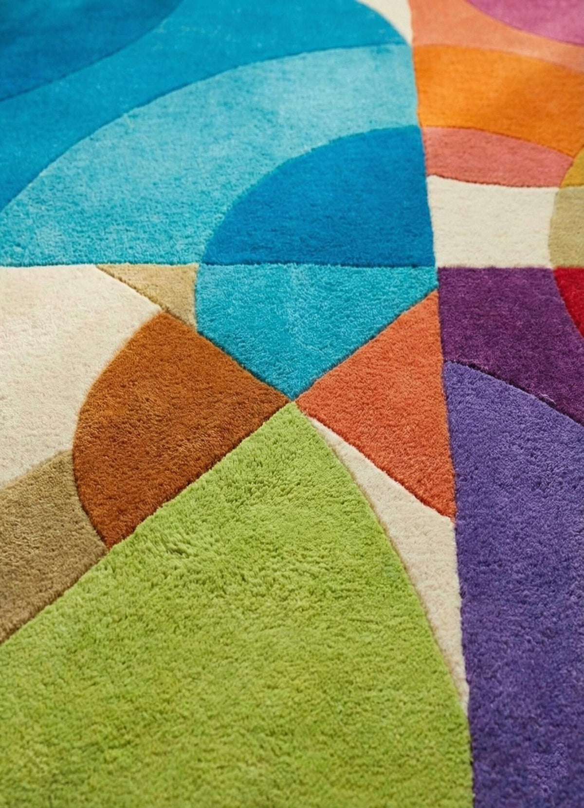 Colorful Geometric Area Rug Modern Abstract Hand-Tufted Statement Rug for Living Room Bedroom Custom Size