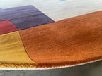 Mid Century Modern Geometric Rug, Hand Tufted Colorful Block Area Carpet