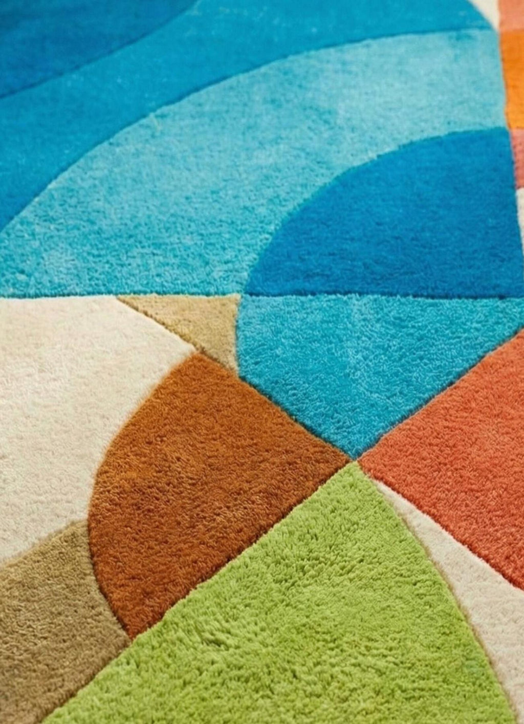 Colorful Geometric Area Rug Modern Abstract Hand-Tufted Statement Rug for Living Room Bedroom Custom Size