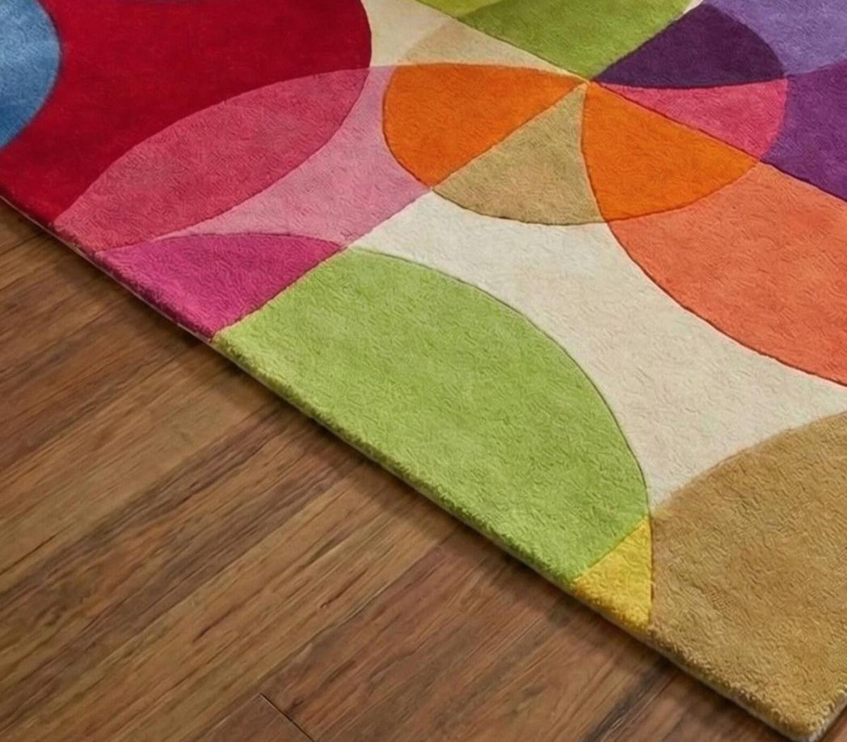 Colorful Geometric Area Rug Modern Abstract Hand-Tufted Statement Rug for Living Room Bedroom Custom Size