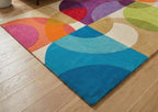 Colorful Geometric Area Rug Modern Abstract Hand-Tufted Statement Rug for Living Room Bedroom Custom Size