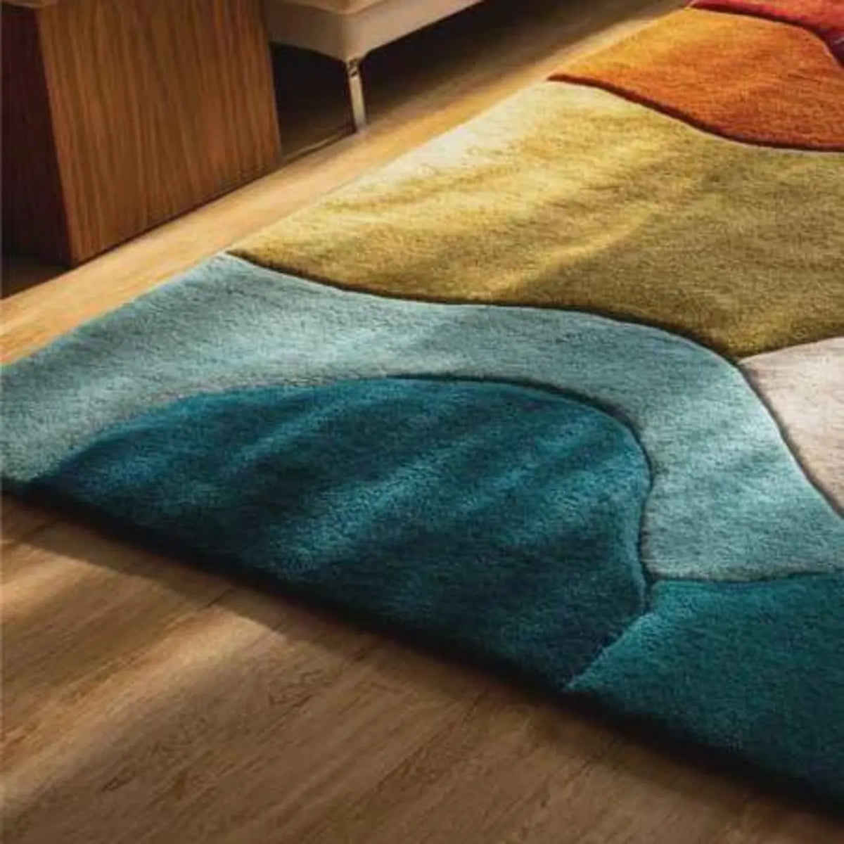 Hand-Tufted Wool Rug: Modern Multicolor Stone Abstract Living room Contemporary Italian Carpet