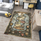 Westeros Map Rug, GOT themed map rug, Fantasy World Map Area Rug, Medieval Kingdom Map Carpet