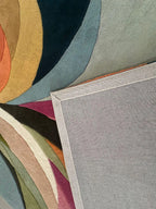 Hand-Tufted Abstract Wool Rug, Colorful Modern Living Room Carpet
