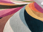 Hand-Tufted Abstract Wool Rug, Colorful Modern Living Room Carpet