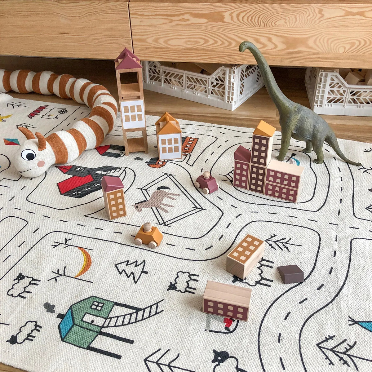 Kids Rug: Road Map Carpet for Playroom