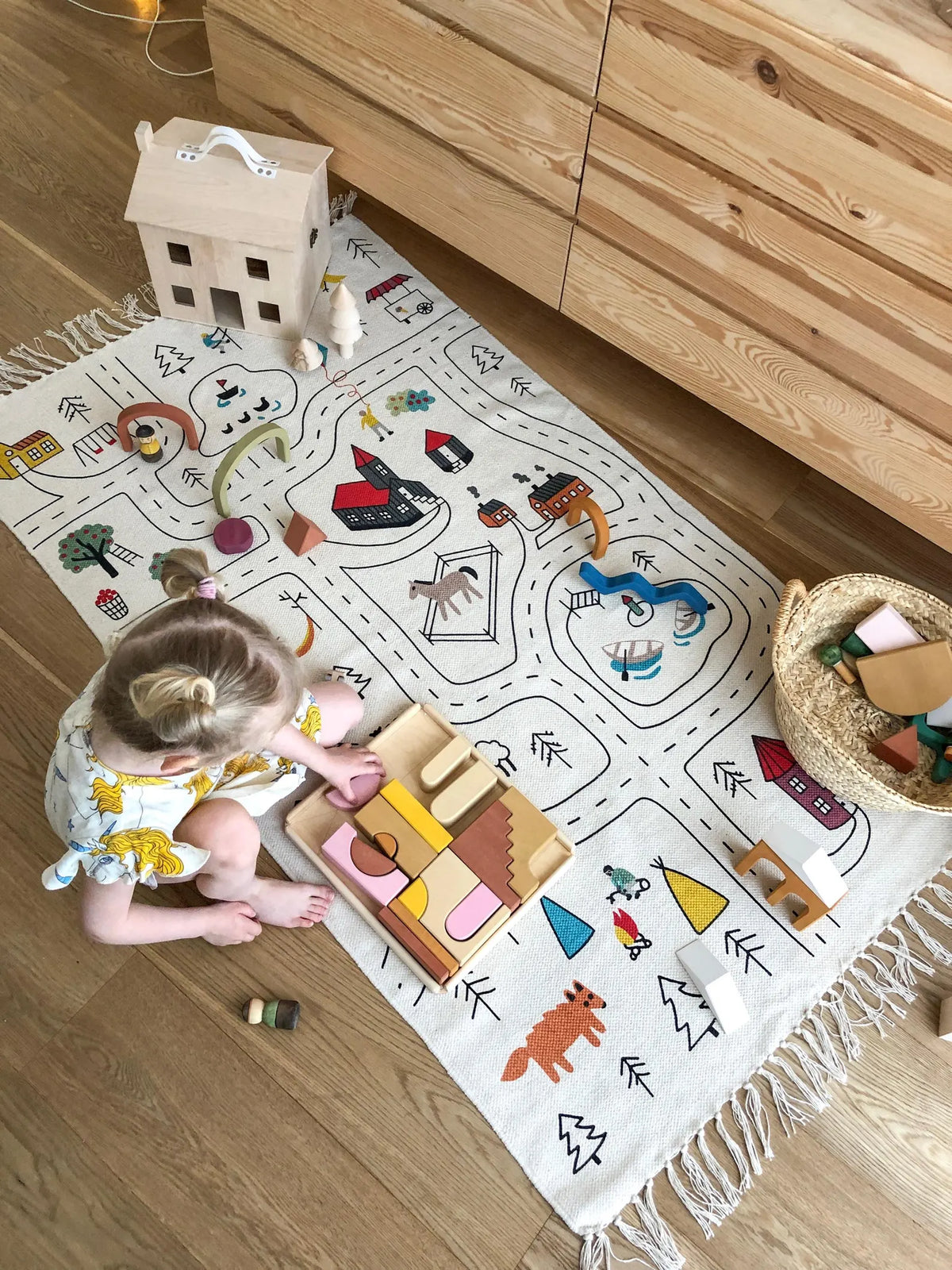 Kids Rug: Road Map Carpet for Playroom
