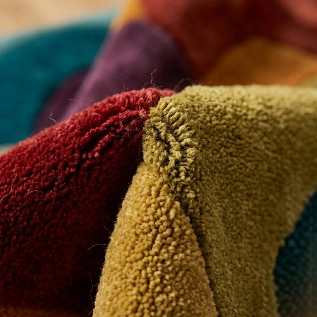 Hand-Tufted Wool Rug: Modern Multicolor Stone Abstract Living room Contemporary Italian Carpet