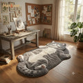 Cute Cat Shaped Rug, Kawaii Cat Area Rug for Bedroom & Bathroom, Soft Japanese Style Floor Mat, Cat Lover Home Decor