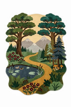 Forest Rug, Woodland Area Rug, Nature Landscape Rug, Mountain Rug, Kids Room Rug
