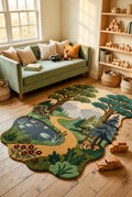 Forest Rug, Woodland Area Rug, Nature Landscape Rug, Mountain Rug, Kids Room Rug