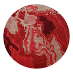 Melange Red Round Irregular Hand Tufted Carpet & Rug
