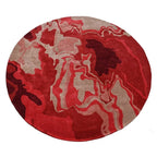 Melange Red Round Irregular Hand Tufted Carpet & Rug