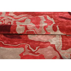 Melange Red Round Irregular Hand Tufted Carpet & Rug