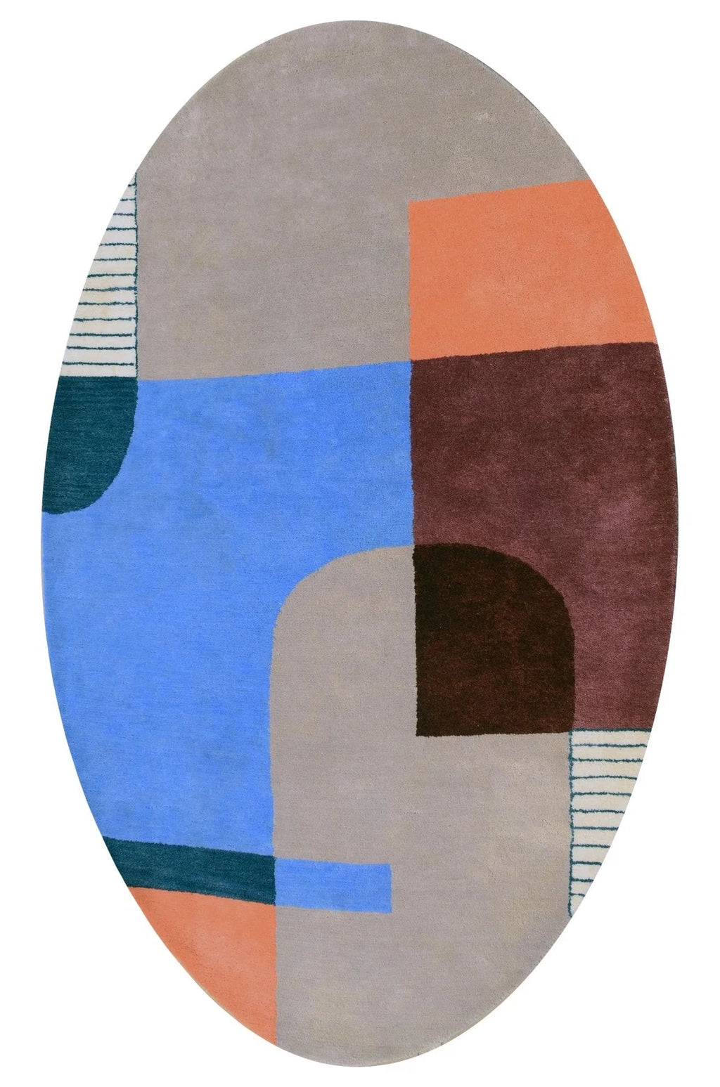 Oval Crush Wool Irregular Hand Tufted Carpet & Rug