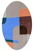 Oval Crush Wool Irregular Hand Tufted Carpet & Rug