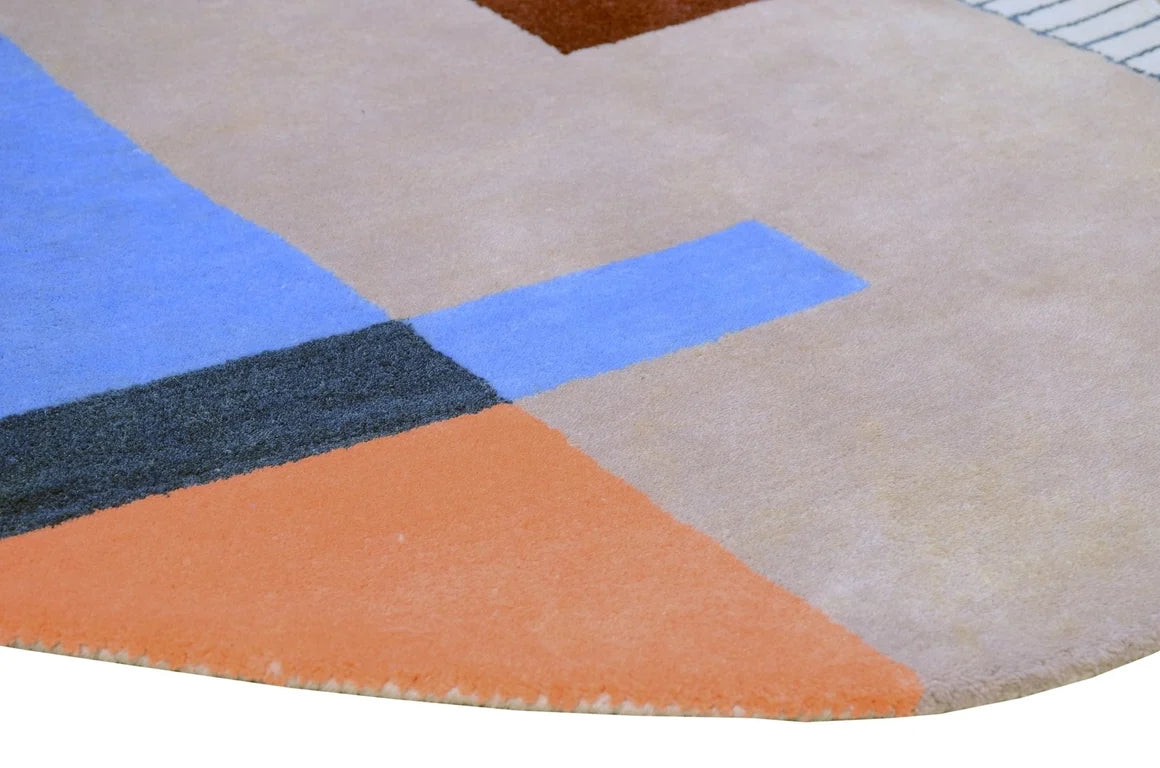 Oval Crush Wool Irregular Hand Tufted Carpet & Rug