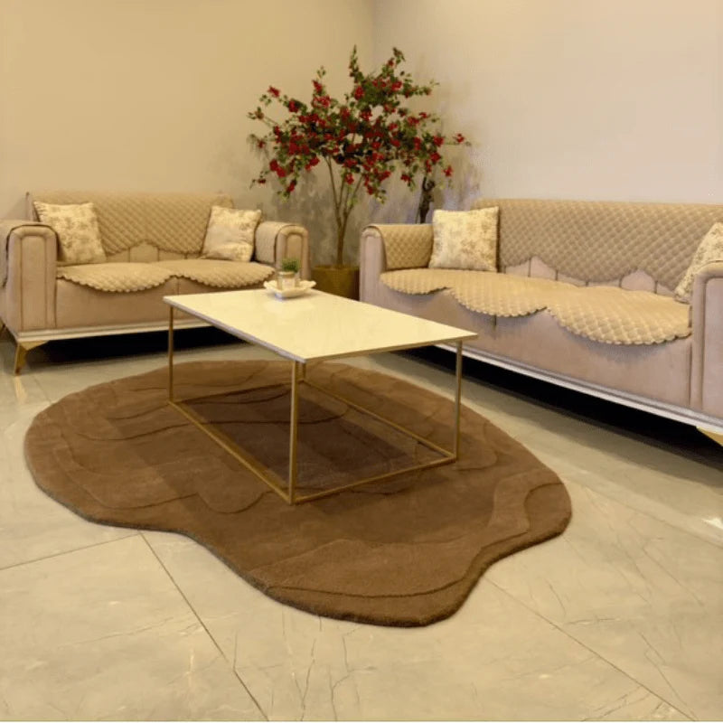 Terrain Brown Irregular Hand Tufted Carpet & Rug