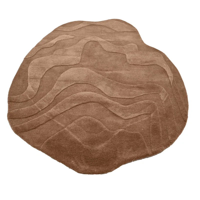 Terrain Brown Irregular Hand Tufted Carpet & Rug