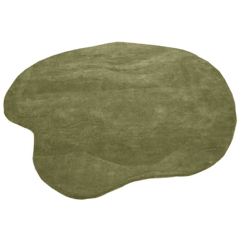 Terrain Green Irregular Hand Tufted Carpet & Rug