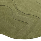 Terrain Green Irregular Hand Tufted Carpet & Rug