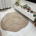 Terrain Round Beige Irregular Hand Tufted Carpet & Rug