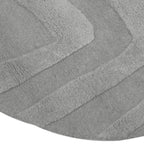 Terrain Round Light Grey Irregular Hand Tufted Carpet & Rug