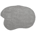Terrain Round Light Grey Irregular Hand Tufted Carpet & Rug