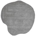 Terrain Round Light Grey Irregular Hand Tufted Carpet & Rug