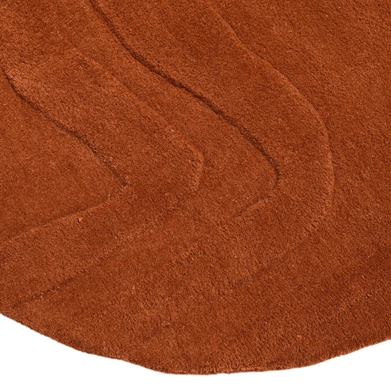 Terrain Round Rust Irregular Hand Tufted Carpet & Rug